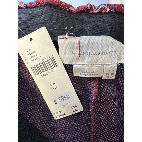 ANTHROPOLOGIE Damask Jacquard Flare Pants Multicolor Size US 14 - Picture 7 of 9